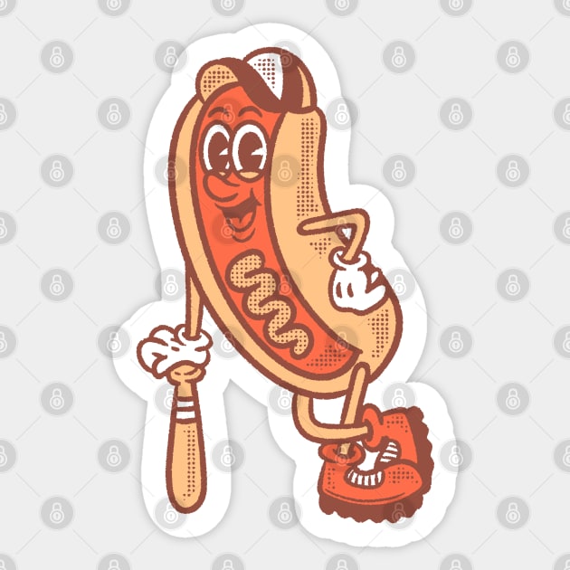 Baseball hot dog Sticker by Doodlejoystore